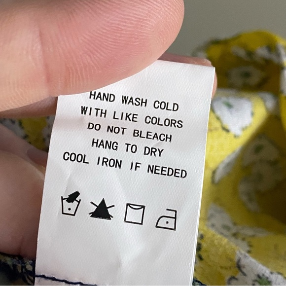 NEW Melloday Faux Wrap Mixed Floral Print Maxi Skirt Small Yellow Blue Tie Back - Picture 9 of 10